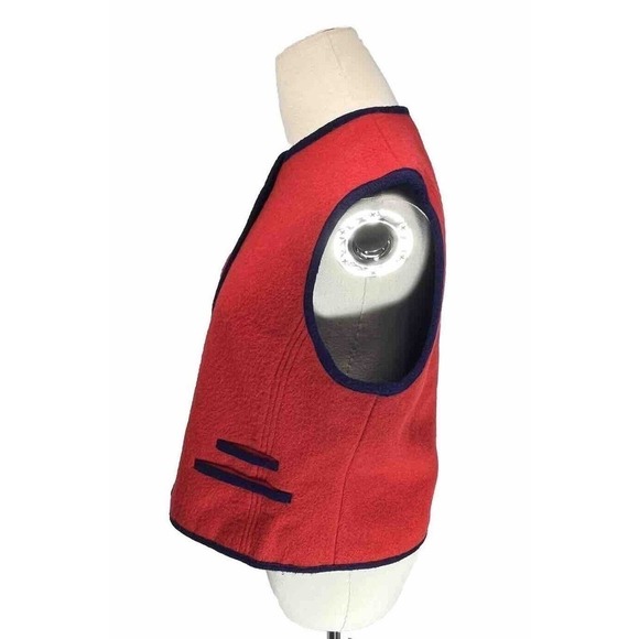 Vintage Lanz Originals Women’s Vest Size 13 Red Wool Blend - Picture 3 of 16